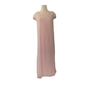 Vintage French Maid Lingerie Company Maxi Nightgown Pink Small